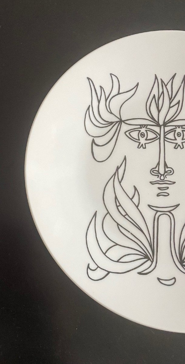 Assiette en porcelaine dessin de Jean Cocteau-photo-3