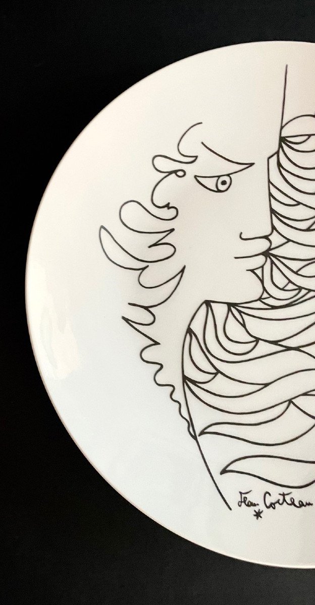 Porcelain Plate Drawing By Jean Cocteau-photo-3