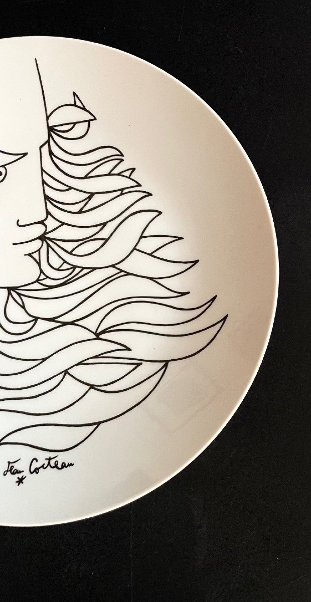 Porcelain Plate Drawing By Jean Cocteau-photo-4