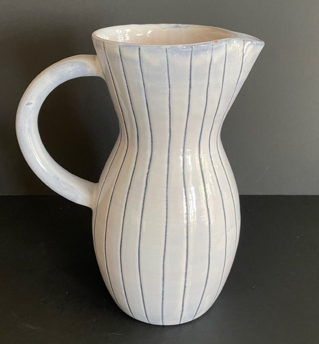 French Ceramic Pitcher Jacques Innocenti Vallauris 50s-photo-3