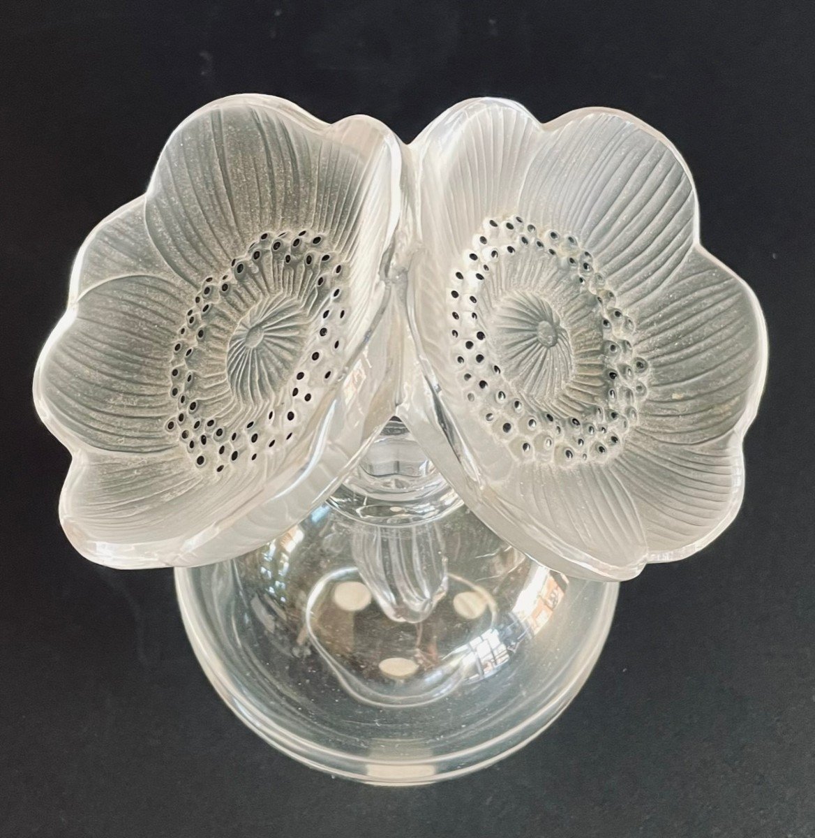 Flacon à parfum Lalique aux deux anémones-photo-3