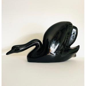 Primavera Claude Lévy Art Deco Ceramic Sculpture "swan" 