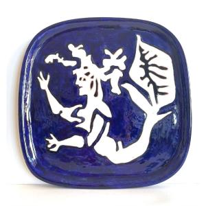 Ceramic Dish Design By Jean Lurçat Pottery Of Sant Vicens, 1960s