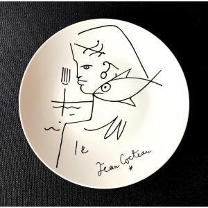 Assiette en porcelaine décor de Jean Cocteau Editions d'Art