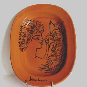 Large Ceramic Dish By Jean Marais Vallauris 