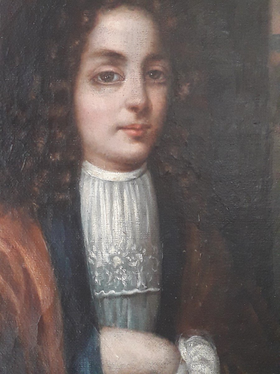 Oil Painting On Canvas Of A Young Nobleman With A Landscape