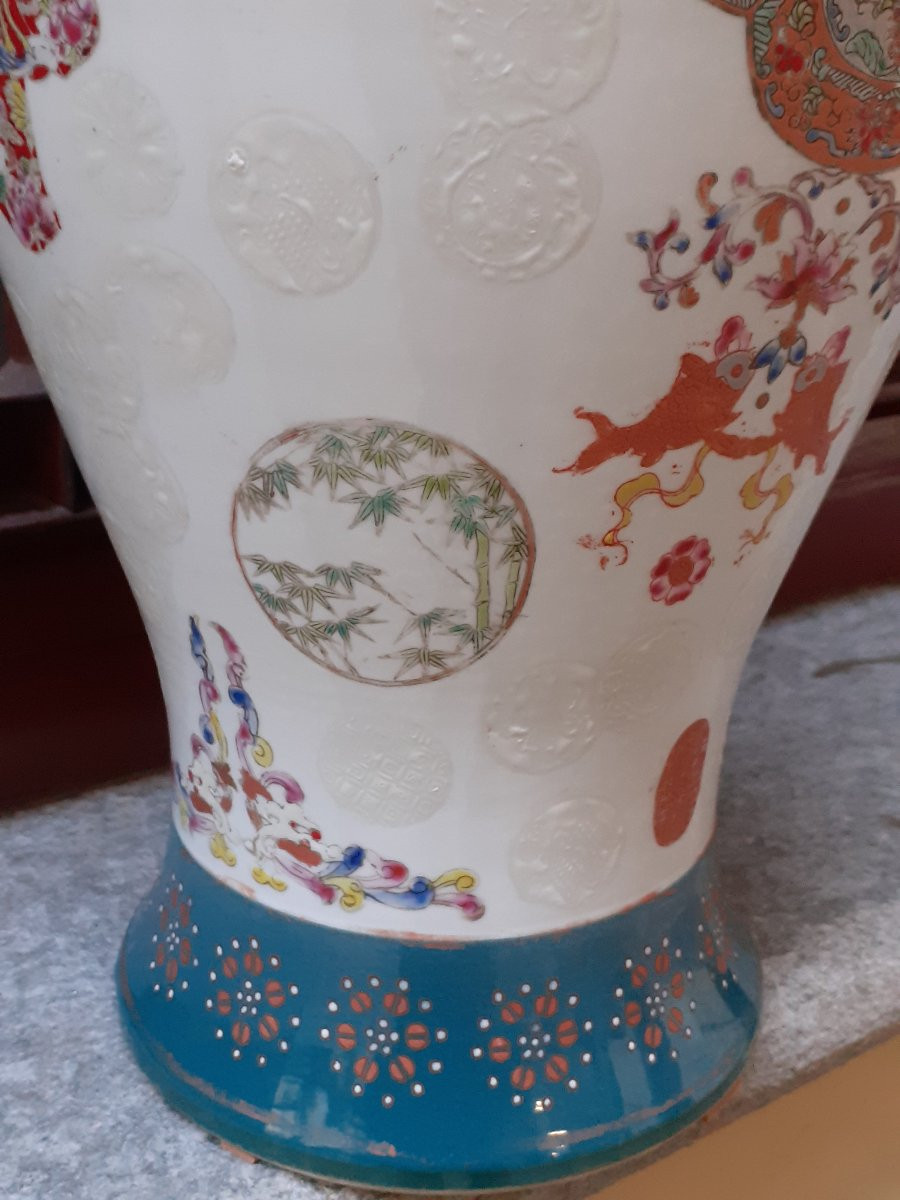  Vase En Porcelaine, Fabriqué En Chine, Années 1920-photo-2