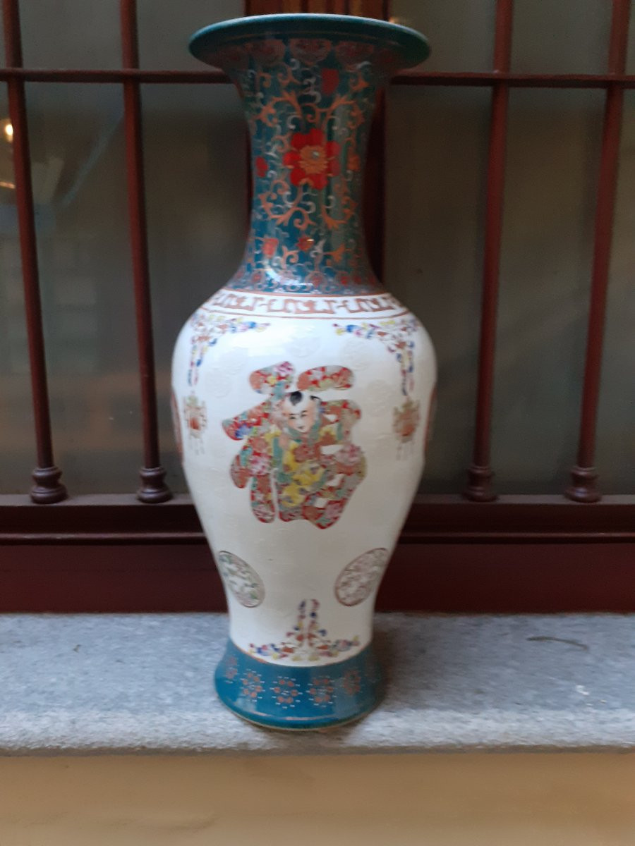  Vase En Porcelaine, Fabriqué En Chine, Années 1920-photo-5