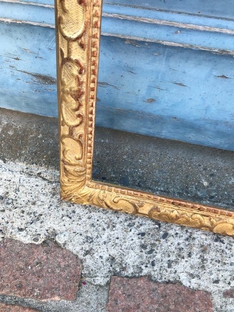 Pair Of Golden Wooden Frames, Decor At La Bérain Nineteenth-photo-2