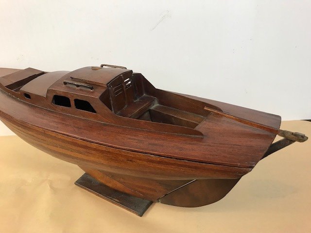 Maquette De Chantier Du Voilier " Nordic Folkboat" Voilier Mythique Des Années 1960-photo-3