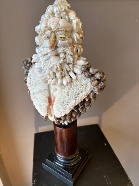 Sculpture Of King Henry IV In Bust Made Of Shells. 20th Century