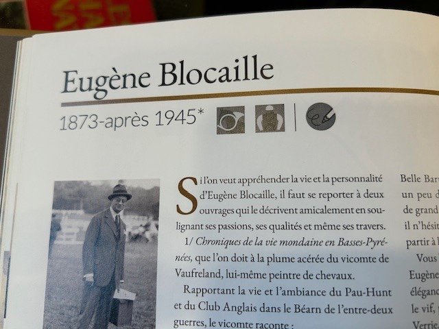 Aquarelle De Eugène Blocaille (1875-1945) "steeple Chase Cross Country à Pau En 1947 .-photo-2