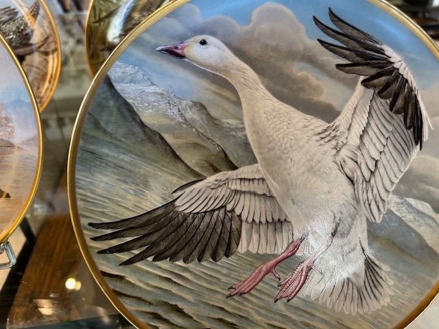 Twelve Limoges Porcelain Plates With Aquatic Bird Decor. 20th Century-photo-1