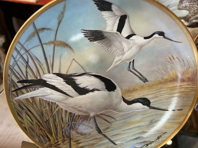 Twelve Limoges Porcelain Plates With Aquatic Bird Decor. 20th Century-photo-2