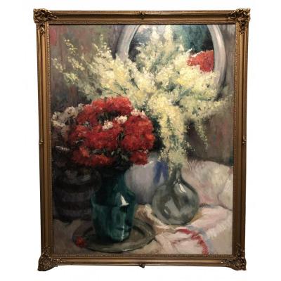 René De Pauw (pittem-tielt 1887 - Brussels 1946) - Still Life With Flowers