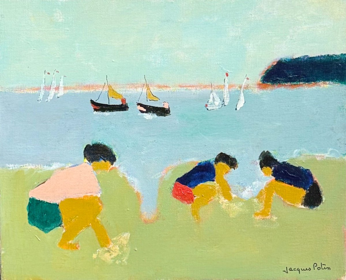 “deauville Beach”. Jacques Potin (1920-2009)-photo-2