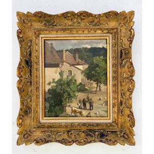 “a Corner Of The Village Square” André Charigny (1902 - 2000)