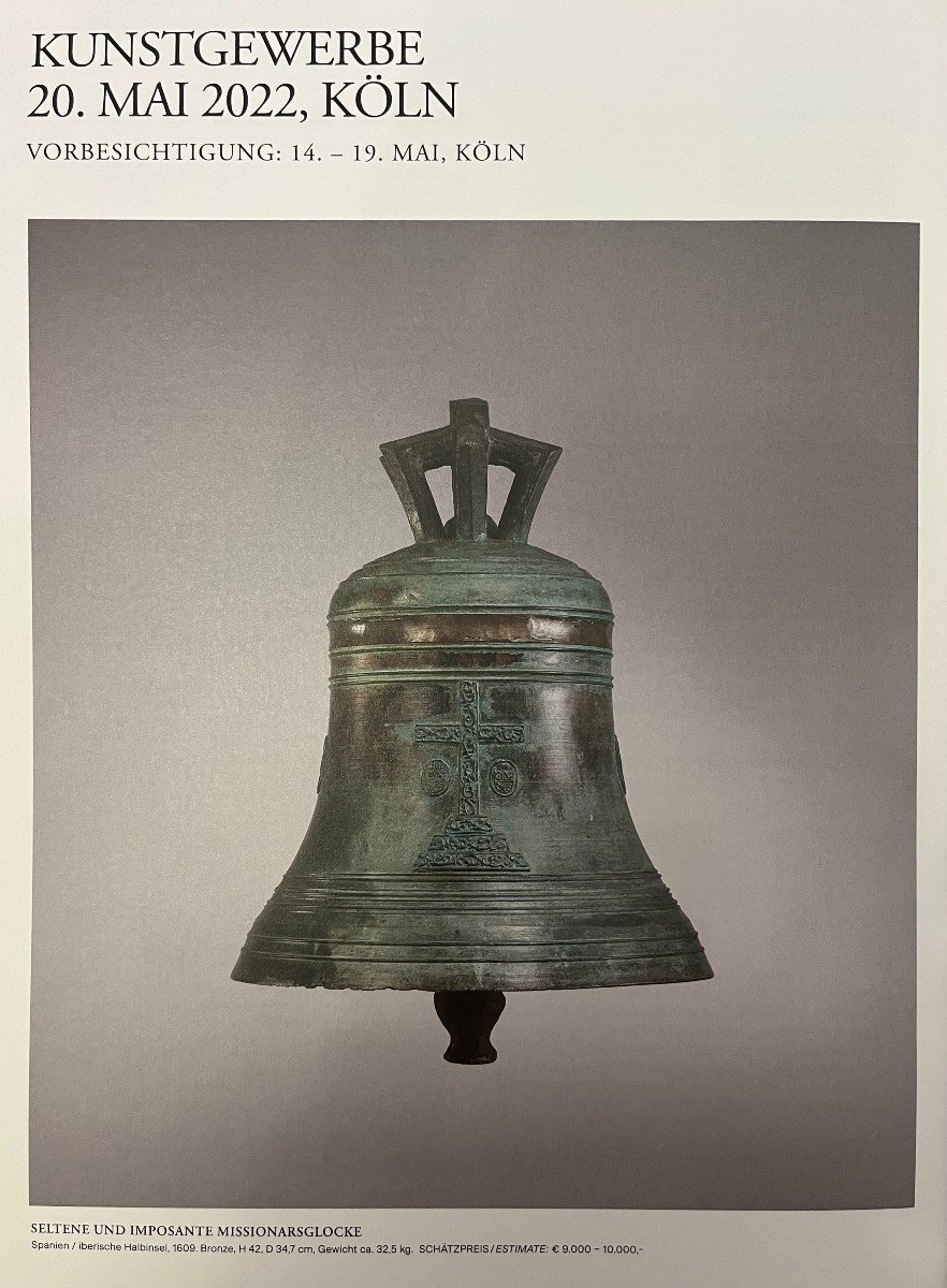 A Rare Bronze Mission Bell From 1609. -photo-2