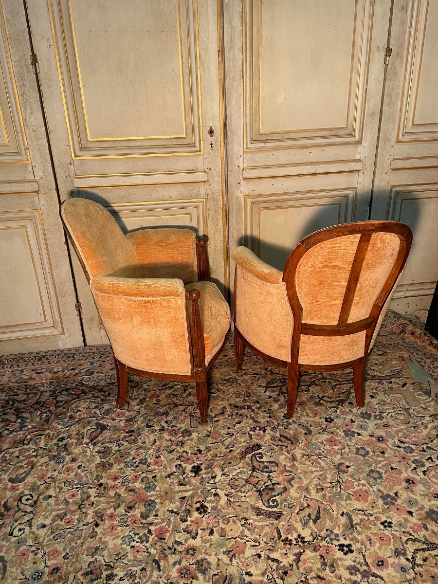 Pair Of Art Deco Armchair In The Taste Of Follot-photo-3