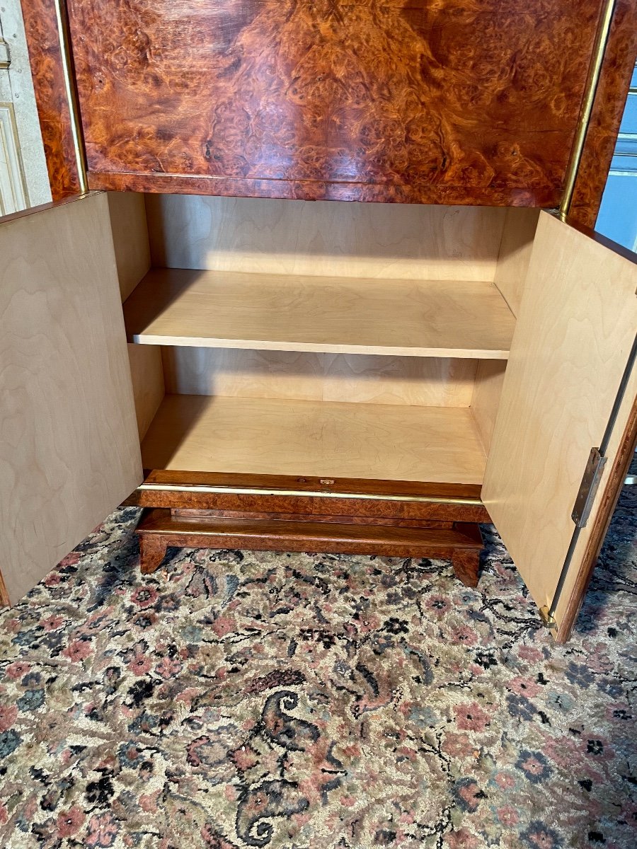 Art Deco Secretary In Maple Burl-photo-1