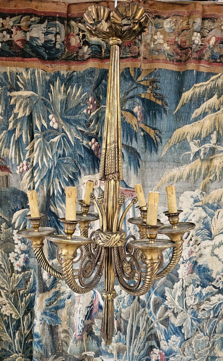 Lustre En Bronze De Style Louis XVI 