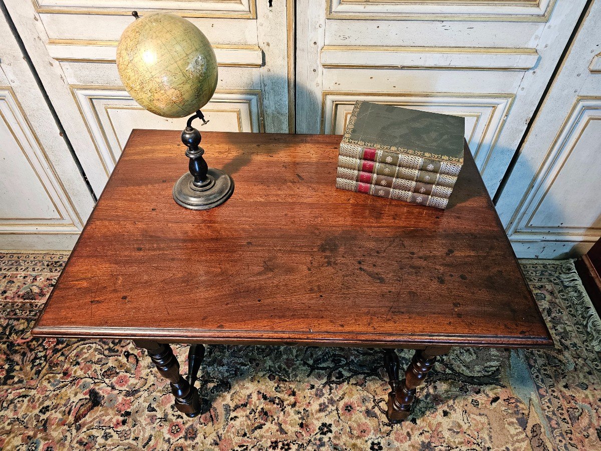 Table à écrire En Noyer Louis XIV Du Début 18 ème -photo-2