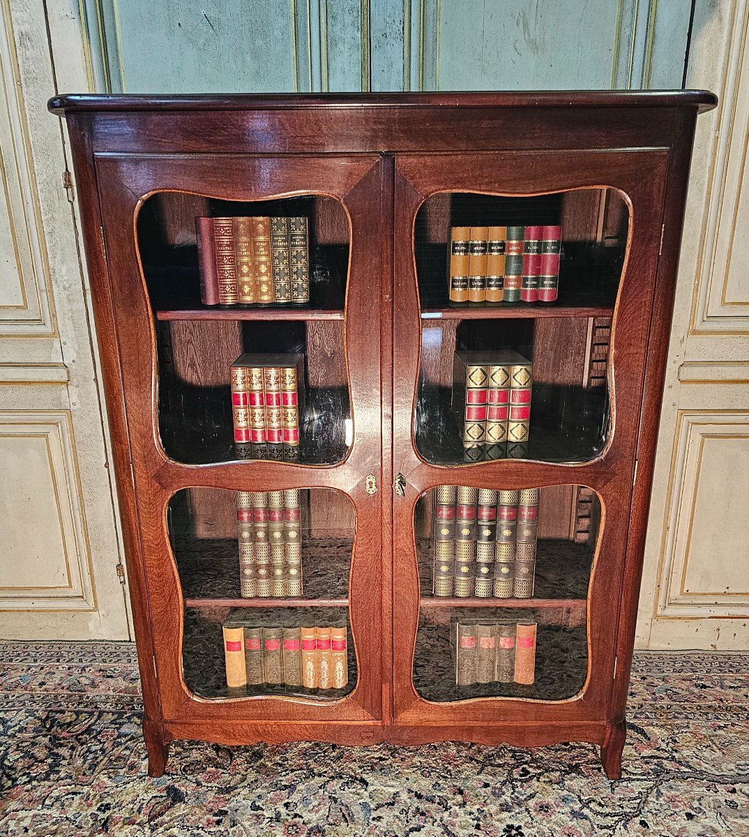 Bibliothèque Louis XV En Acajou 19 ème Siècle 