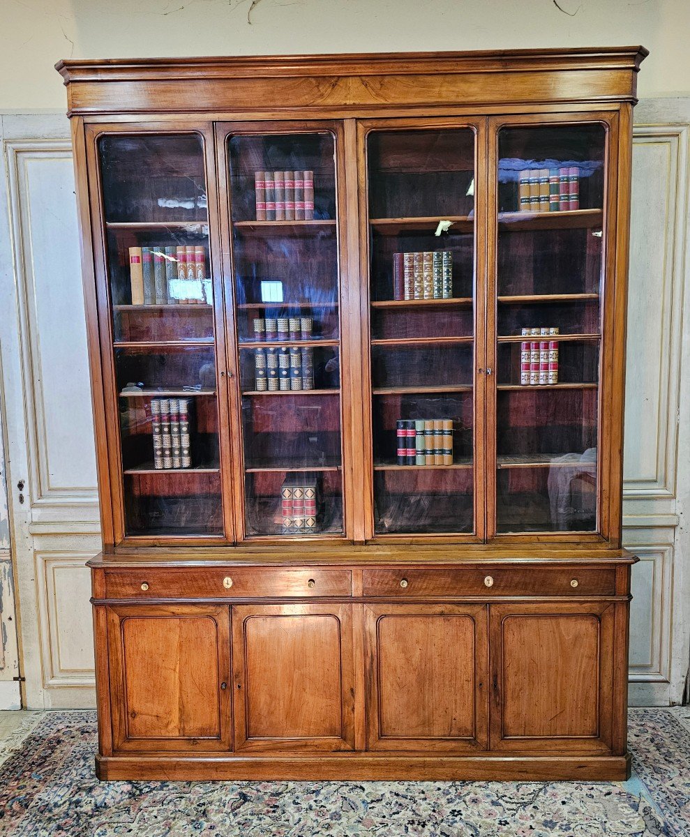 Large Louis Philippe Library In Walnut 19th-photo-2
