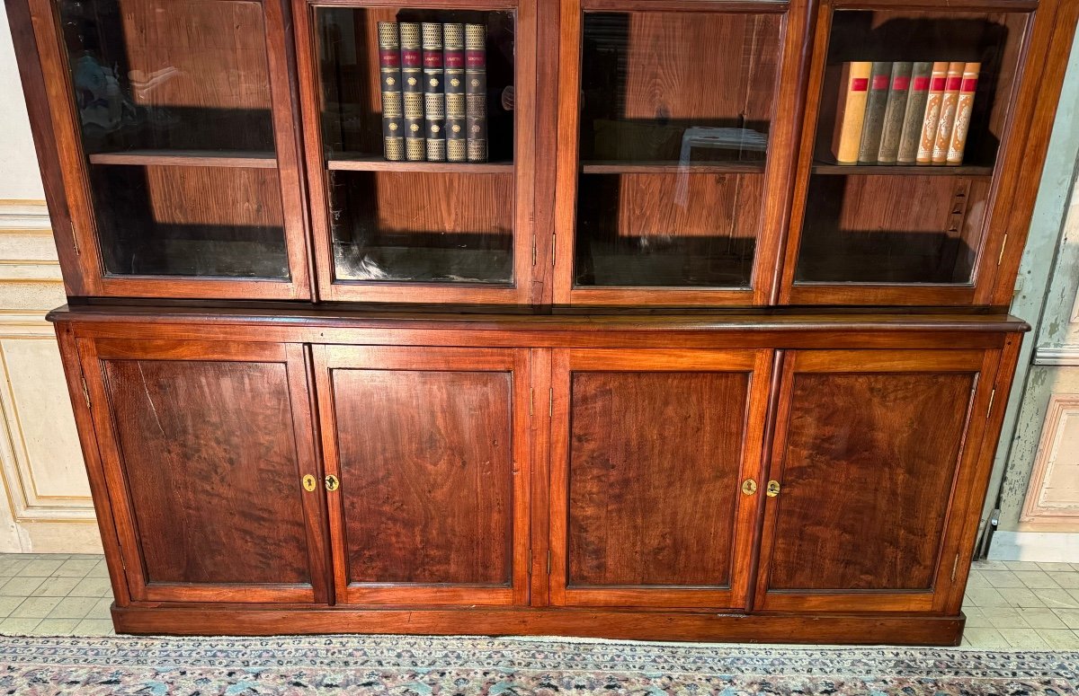 Large Mahogany Library 19th Century-photo-3