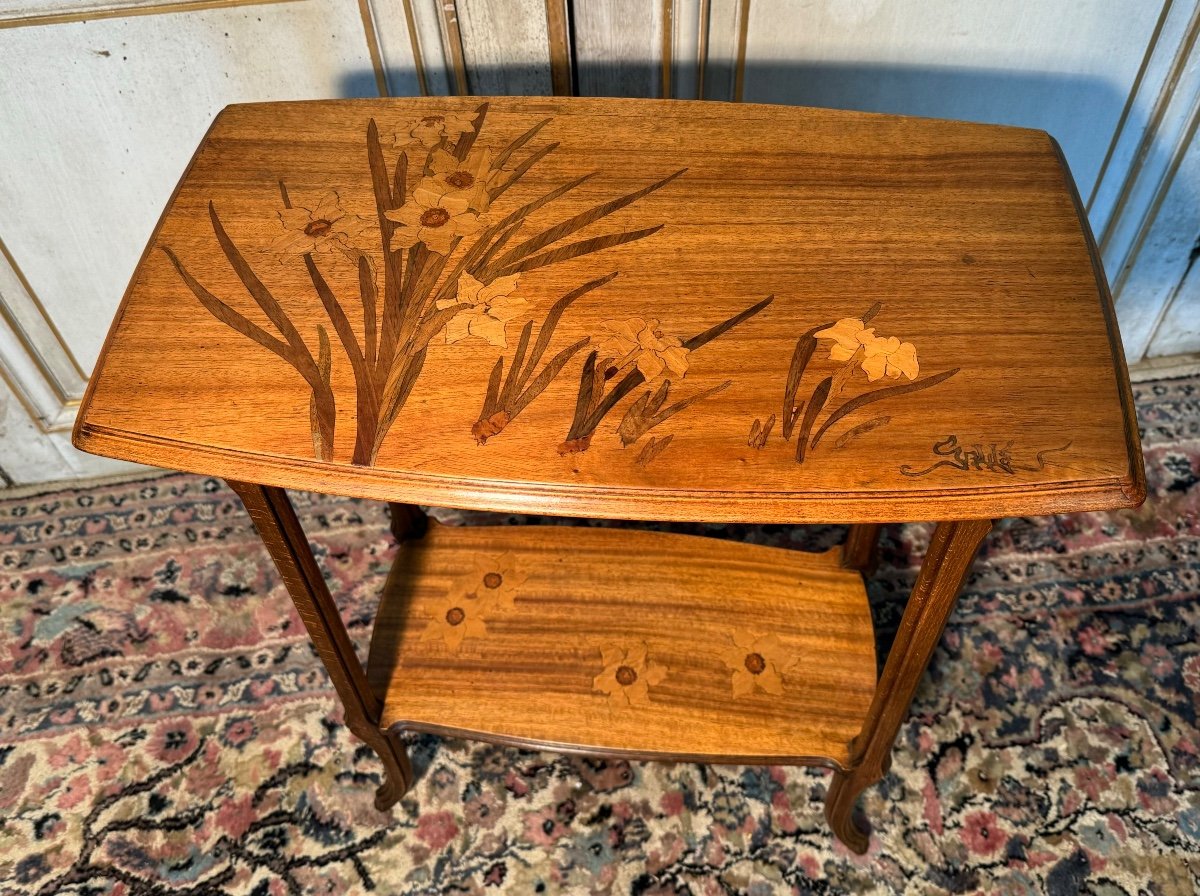 Art Nouveau Table In Gallé Japanese Marquetry