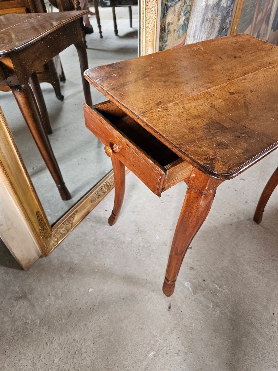 Louis XV Table In Cherry Wood With 2 Drawers 18 Eme -photo-2