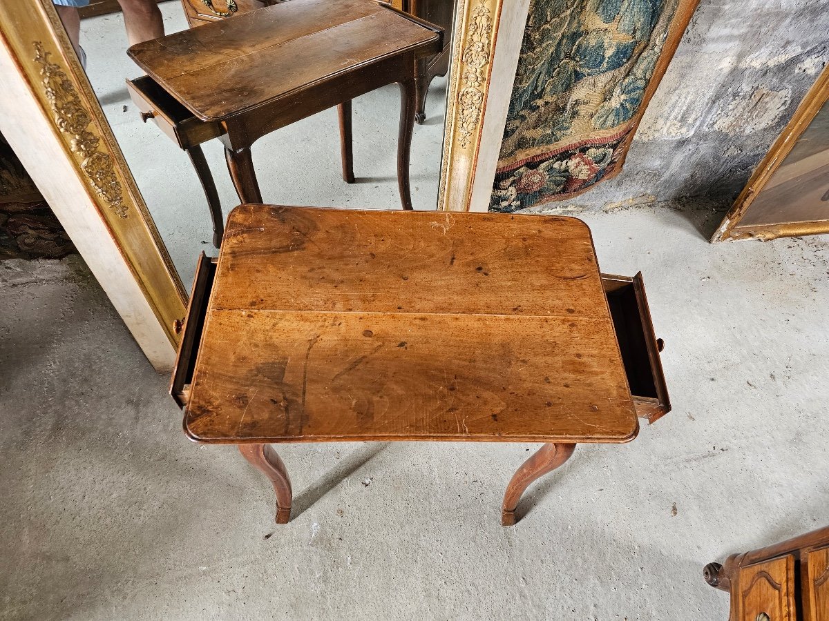 Louis XV Table In Cherry Wood With 2 Drawers 18 Eme -photo-3