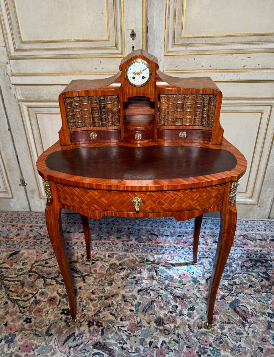 Small Desk In Marquetry From The Napoleon 3 Period From The 19th Century 