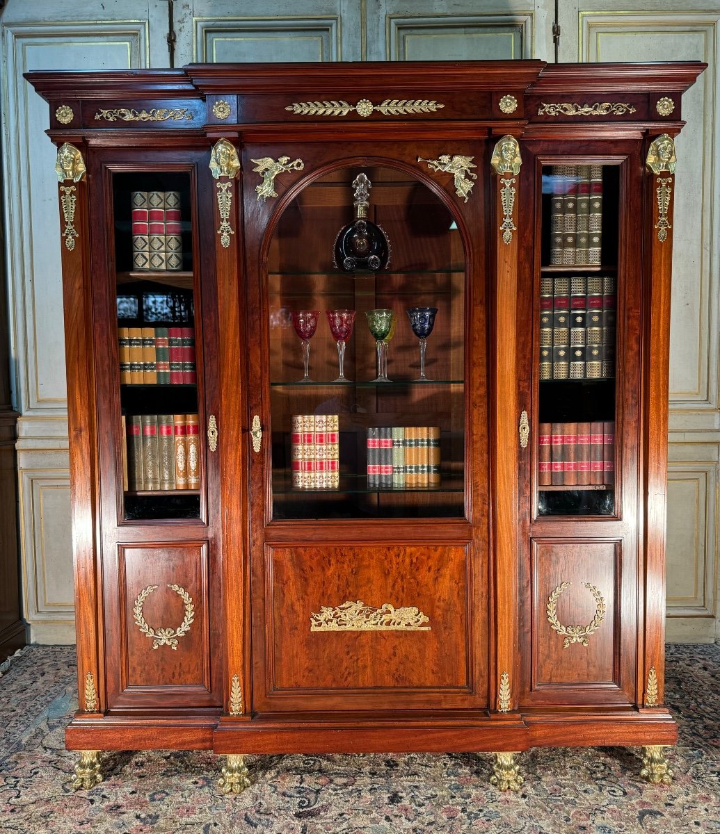 Empire Style Mahogany And Bronze Bookcase -photo-2