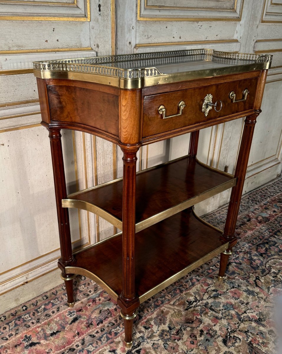 Small Louis XVI Period Console In Mahogany, Late 18th Century -photo-2