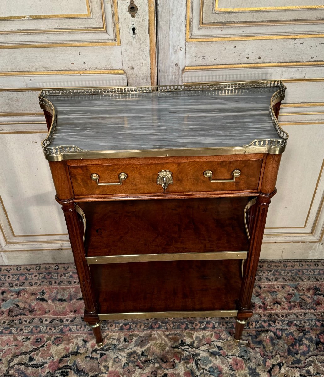 Small Louis XVI Period Console In Mahogany, Late 18th Century -photo-3