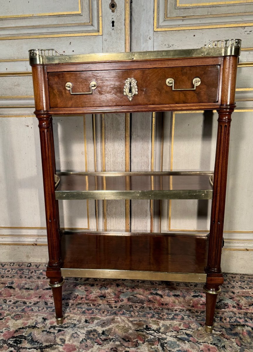 Small Louis XVI Period Console In Mahogany, Late 18th Century -photo-4