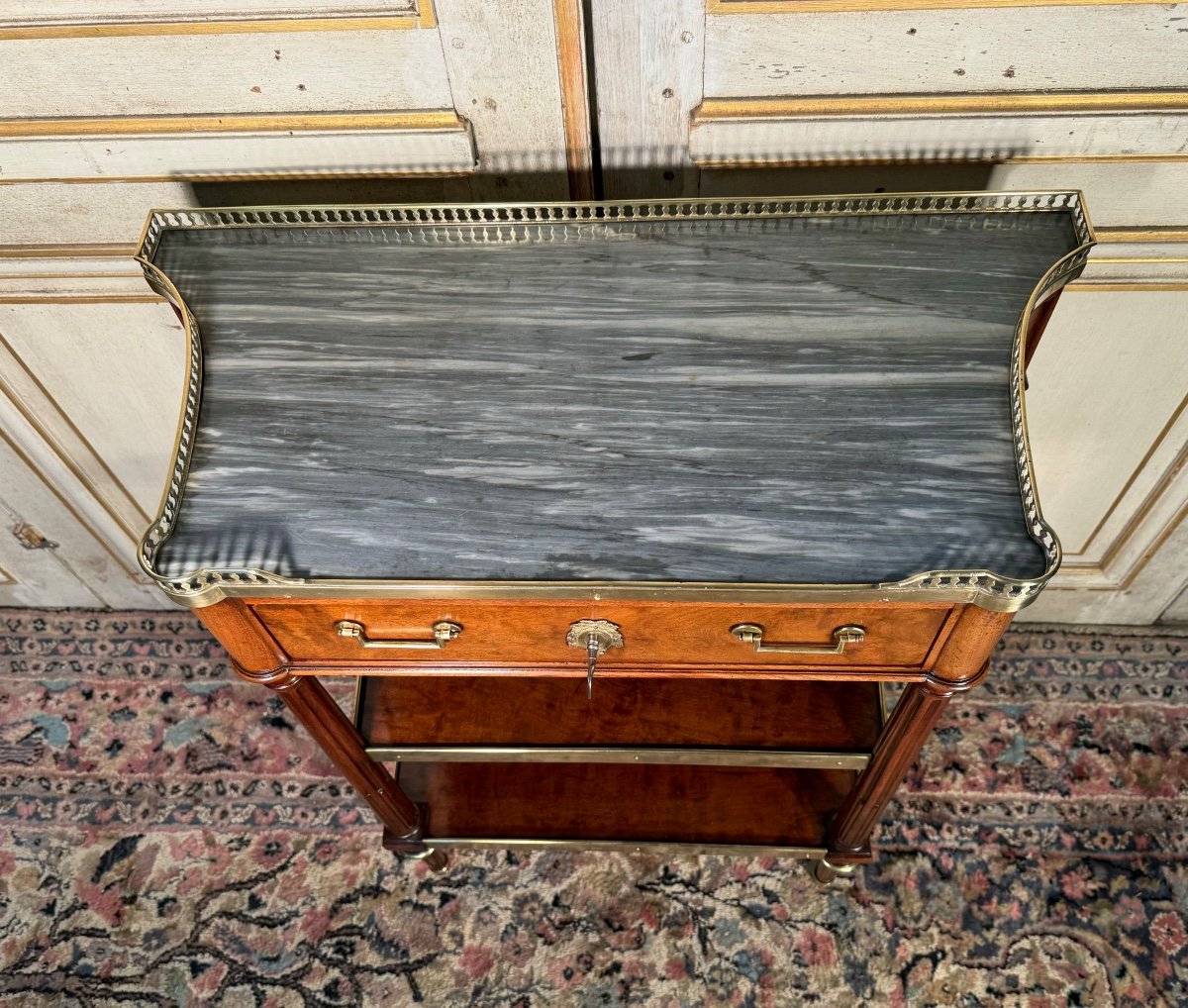 Small Louis XVI Period Console In Mahogany, Late 18th Century -photo-3