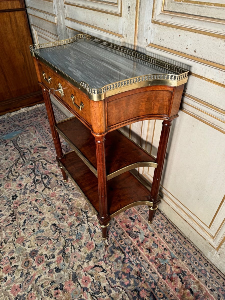 Small Louis XVI Period Console In Mahogany, Late 18th Century -photo-4