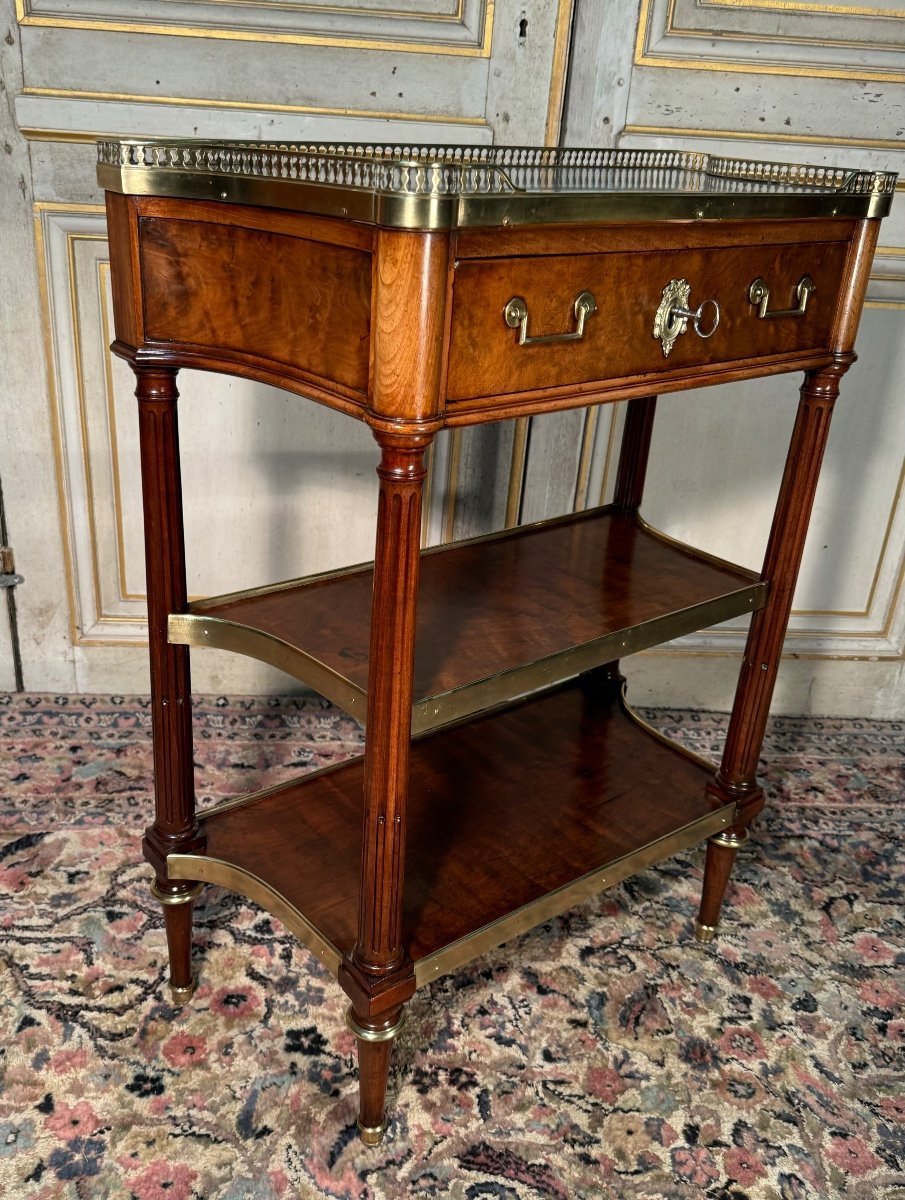 Small Louis XVI Period Console In Mahogany, Late 18th Century -photo-6