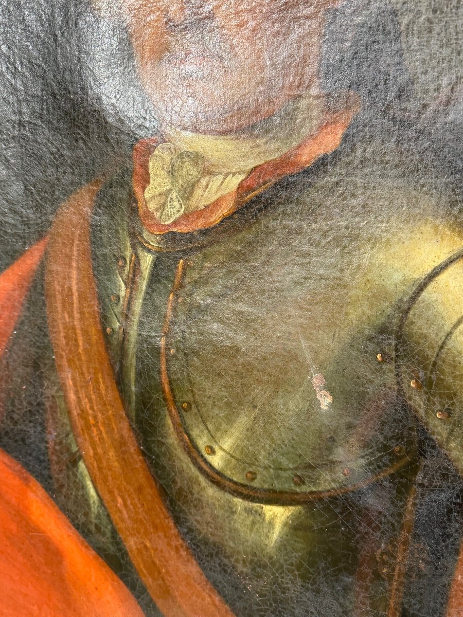 Painting Portrait Hst Ancestor In Armor 17th -photo-2