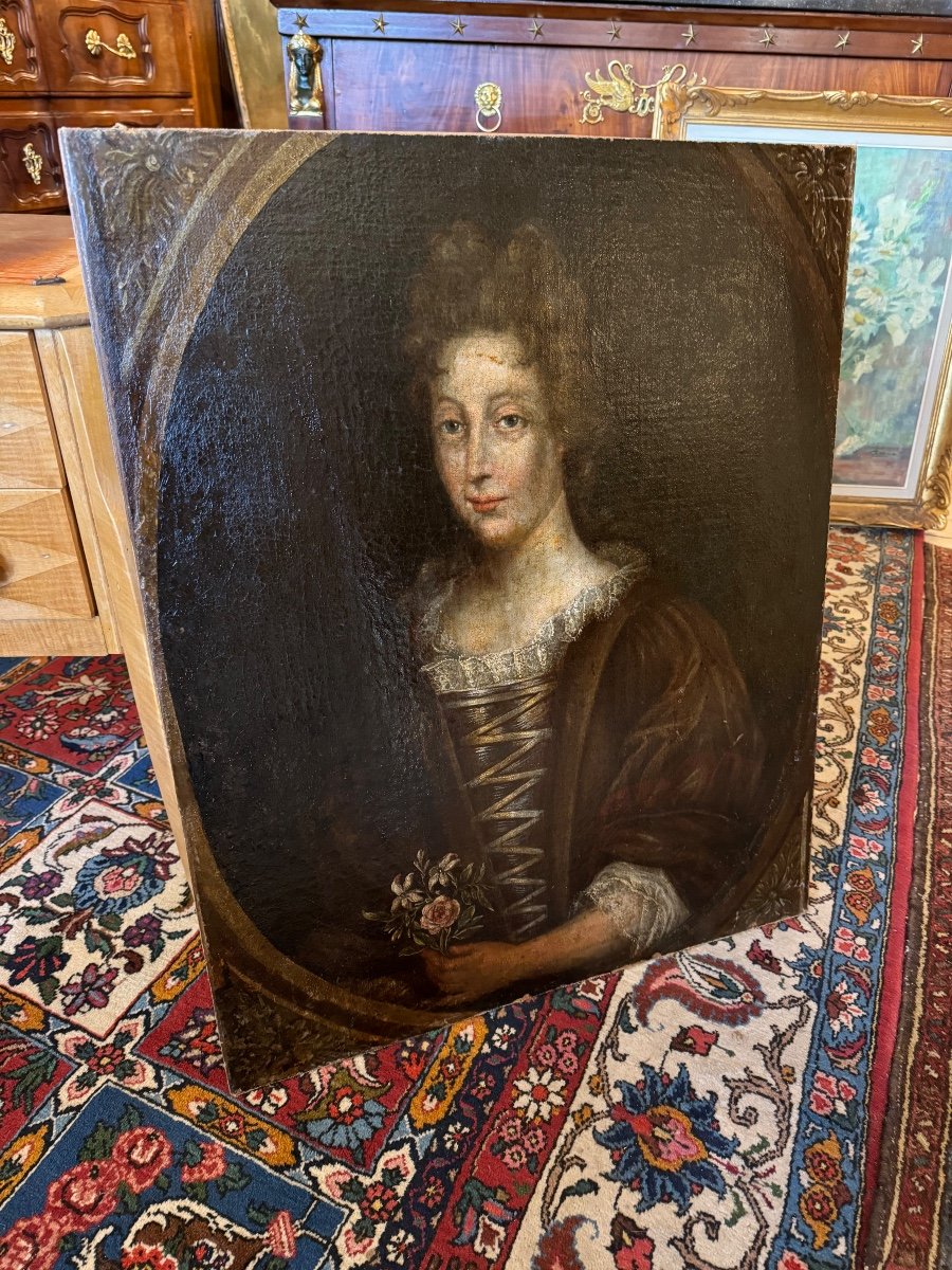 Oil Painting On Canvas Old Portrait 17th Century -photo-3