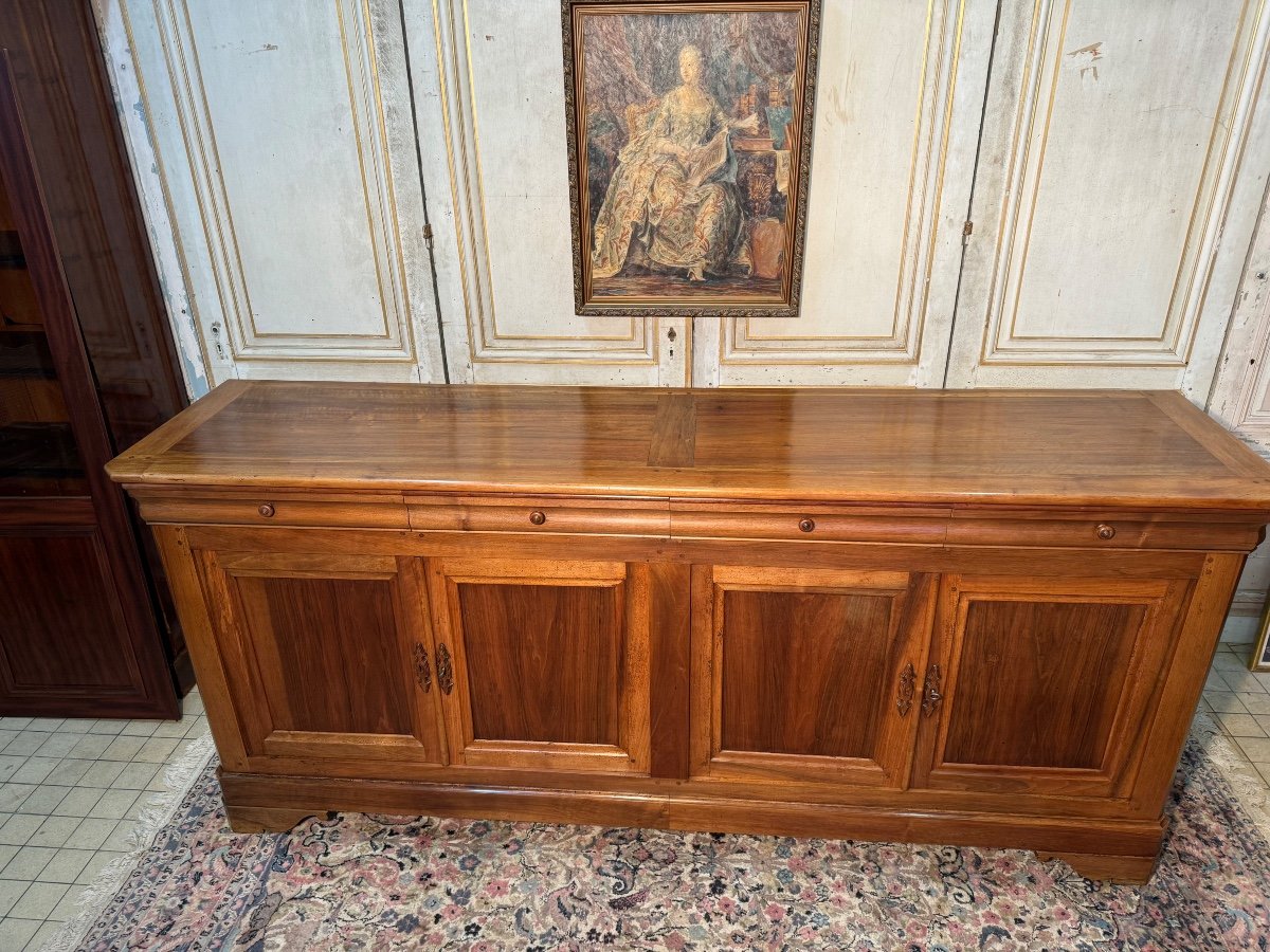 Louis Phillipe 4-door Sideboard With Doucine In Walnut -photo-2