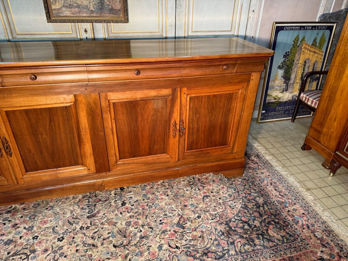 Louis Phillipe 4-door Sideboard With Doucine In Walnut -photo-4