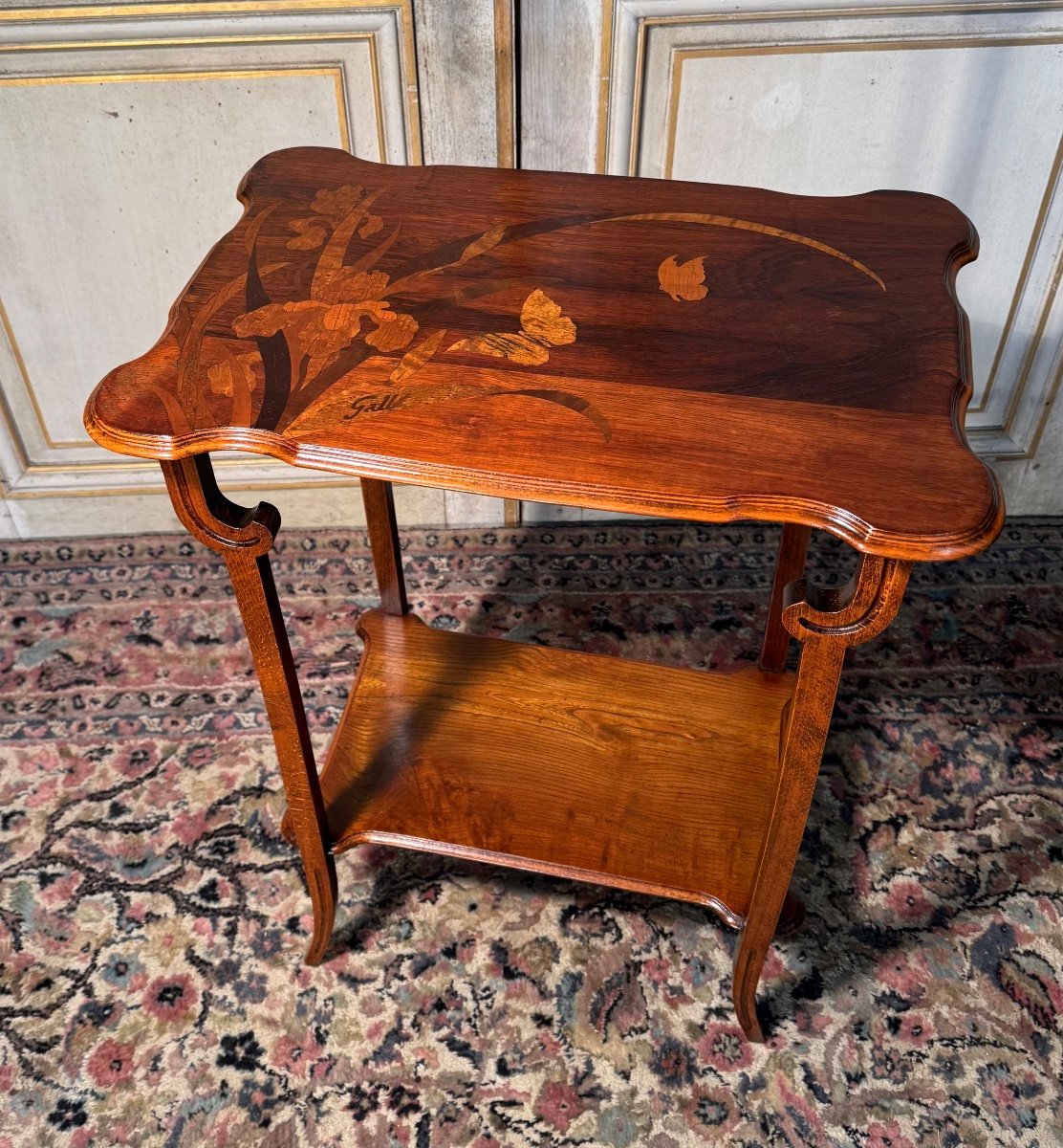 Table Art Nouveau émile Gallé Décor Papillons 