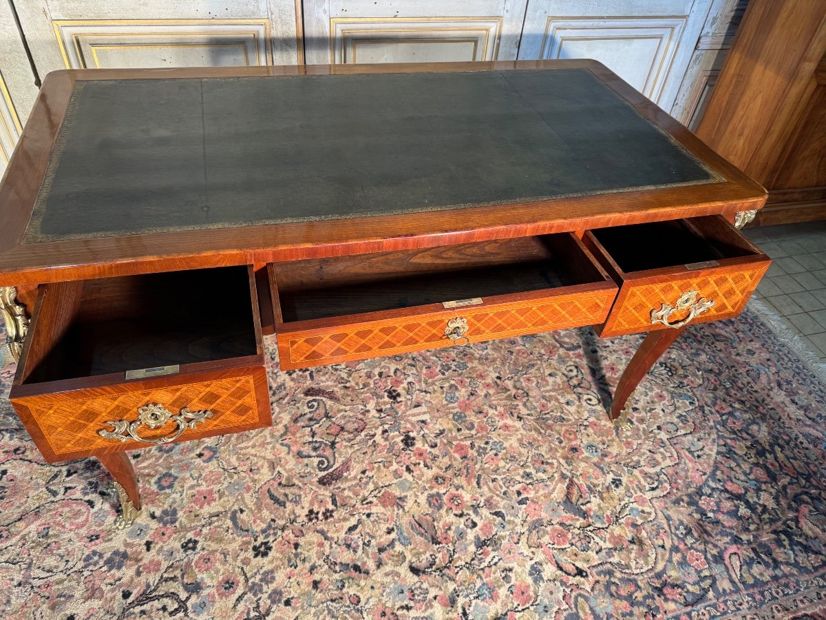 Bureau En Marqueterie De Style Louis XV Fin 19 Eme -photo-2