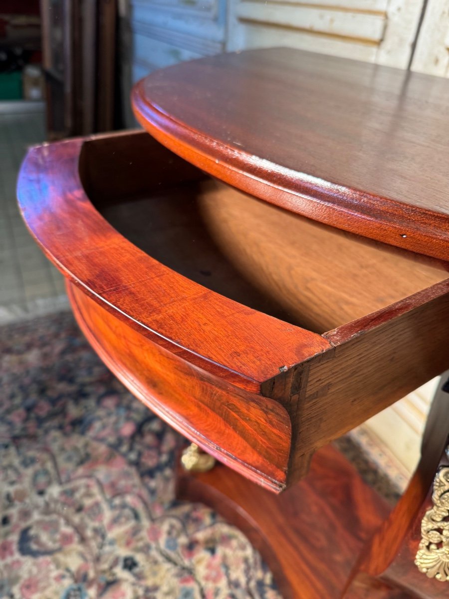 Pair Of Mahogany Consoles From The Napoleon 1st Period -photo-3