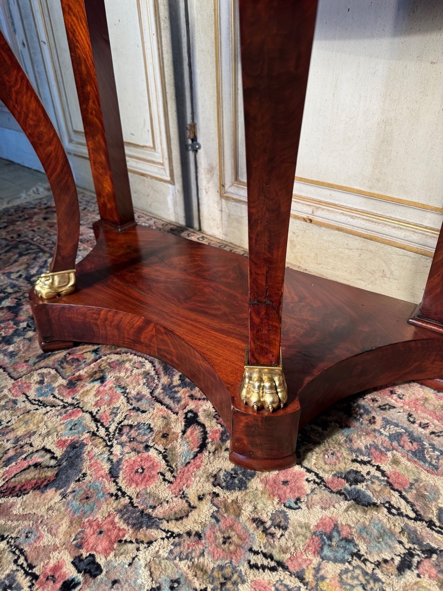 Pair Of Mahogany Consoles From The Napoleon 1st Period -photo-4