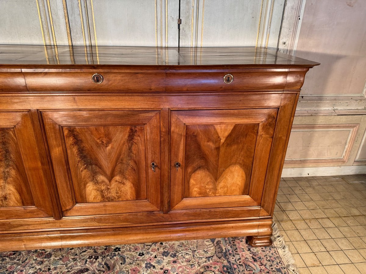 Large Louis Philippe Sideboard With Doucine In Blond Walnut -photo-4