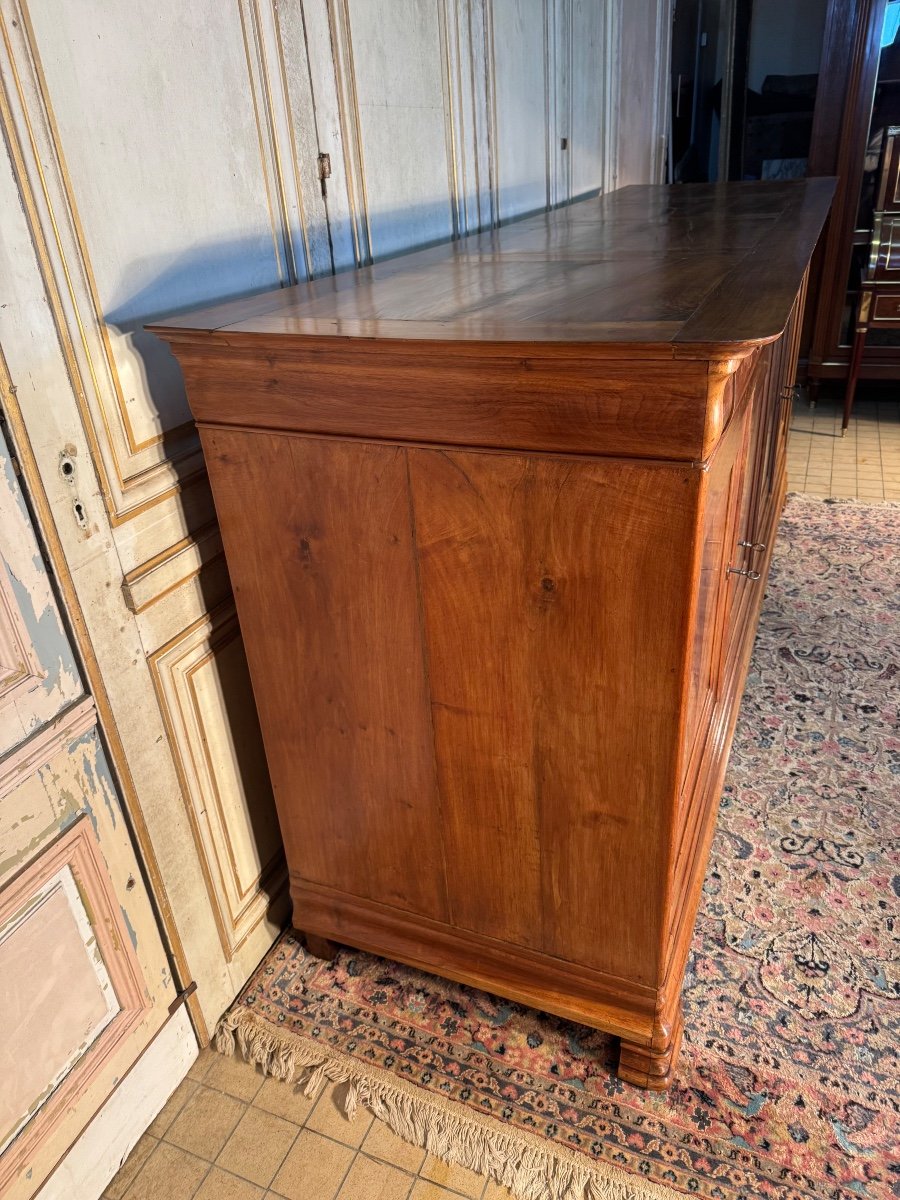 Large Louis Philippe Sideboard With Doucine In Blond Walnut -photo-1